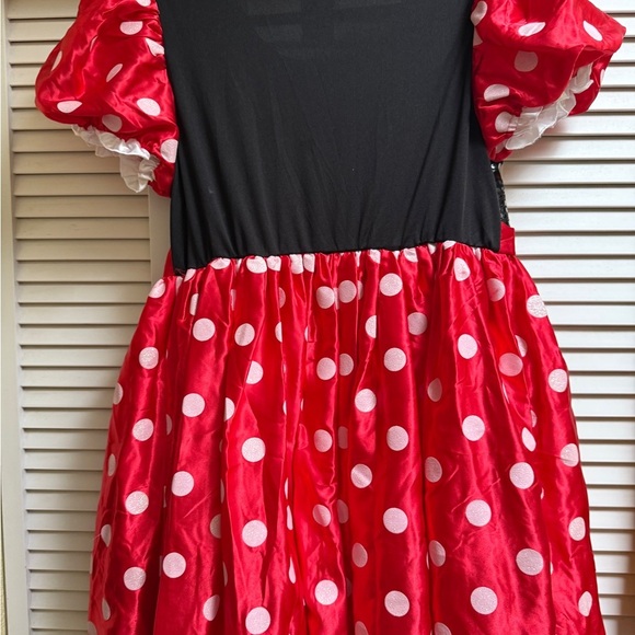 Disney Store Minnie Mouse Youth Sz L Black Sequin Red & White Polka Dot Costume - Picture 7 of 12